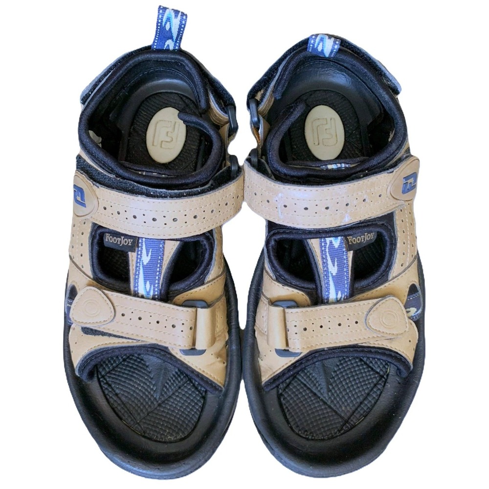 Footjoy FJ Golf Leather Adjustable Straps Soft Spike Sandals 48805 Mens Sz 7M